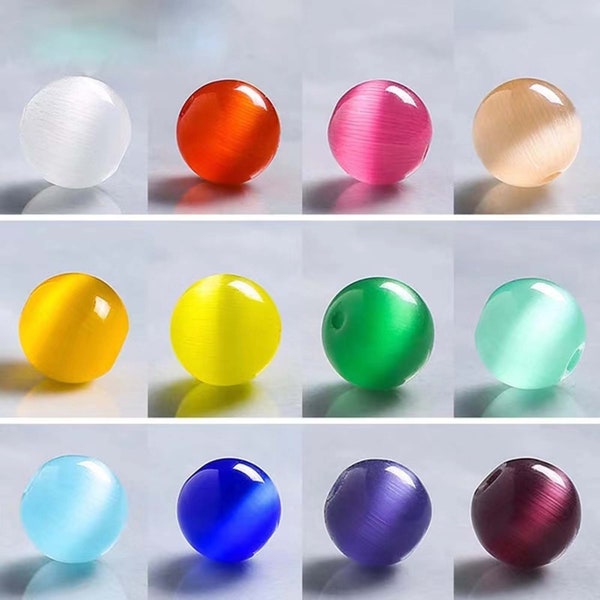 Natural multicolor Cat's Eye Smooth Round Beads,Cat's Eye Beads Colors to choose from wholesale supply,15" strand