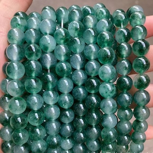 Green Malay jade Beads, smooth round Beads,4mm 6mm 8mm 10mm 12mm Malay Jade Beads 15&quot; per strand