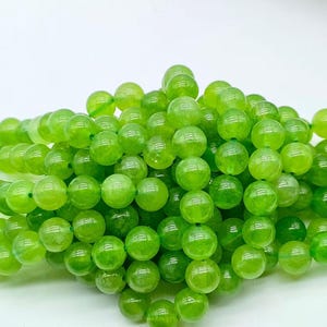 Peridot Jade smooth round Beads,4mm 6mm 8mm 10mm 12mm Green Candy Jade Beads 15&quot; strand DIY Accessories