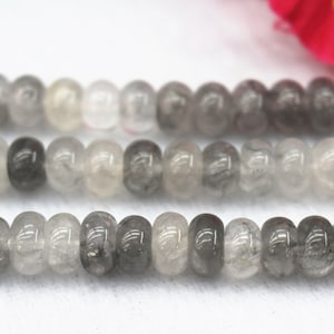 Natural Cloudy Quartz Round Beads,4x6mm 5x8mm Cloudy Quartz Rondelle Beads,Cloudy Quartz beads wholesale supply,15" strand