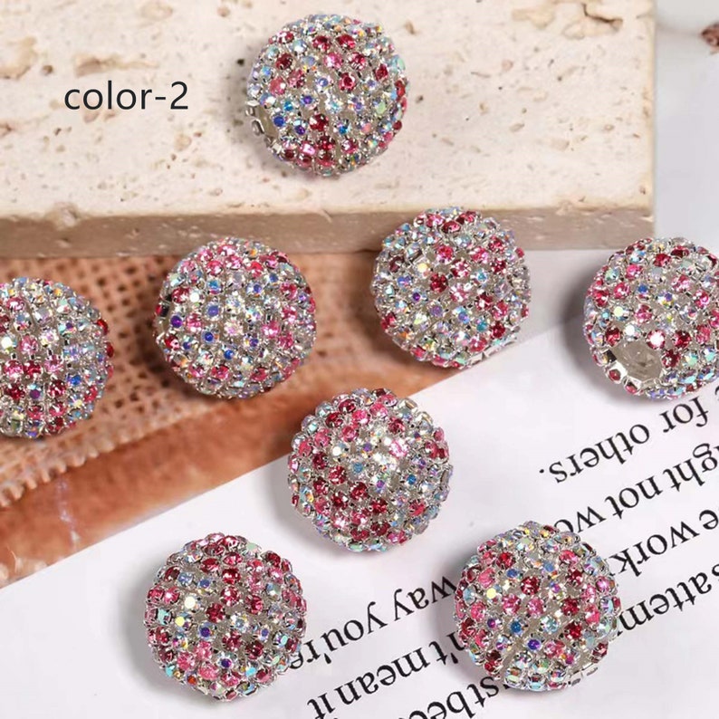 10pcs Rhinestone AB Bubblegum Beads,17mm Chunky Bead,Gumball Beads,Resin Beads in Bulk for Pen Colors to choose from DIY Accessories image 3