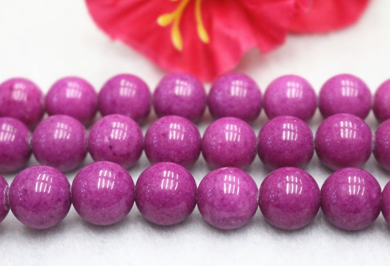 smooth round Beads,4mm 6mm 8mm 10mm 12mm Candy Jade Beads,Jade Beads 15 per strand purple Mountain Jade Beads