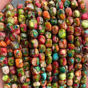 natural multicolor Sea Sediment Jasper Beads,5x7mm Nugget Sea Sediment Jasper Beads,Gemstone Beads supply,15&quot; strand
