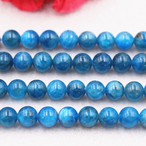 Natural AAAA Blue Apatite Round Beads,4mm 6mm 8mm 10mm 12mm Blue Apatite Beads Blue Apatite beads supply.15&quot; strand
