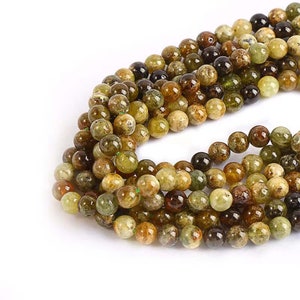 Natural AA green garne Smooth Round Beads,Loose stone beads wholesale supply,15&quot;strand DIY Accessories 4mm 6mm 8mm 10mm 12mm