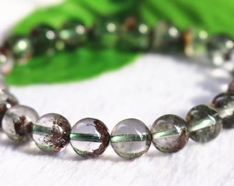 Beaded Bracelets,NaturalAA Genuine Green Phantom Quartz Bracelet,Phantom Quartz Bracelet,Bracelet wholesale,Gift Jewelry,Bracelet Supply