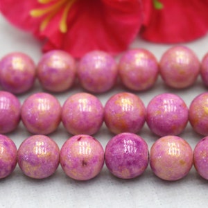 Pink gold jade beads,Mountain Jade beads,Malaysian Jade Beads,6mm 8mm 10mm 12mm Smooth Round Beads,Candy Jade Beads 15" per strand