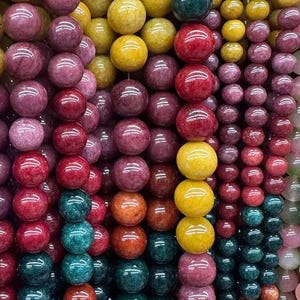 Alax Colorful Jade smooth round Beads,6mm 8mm 10mm 12mm Candy Jade Beads,Jade Beads 15&quot;strand DIY Accessories