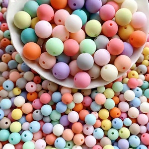 100 stks mat acryl kauwgomballen kralen in bulk, kauwgom kralen, rubberachtige dikke kauwgom kralen, 6-20 mm DIY-accessoires