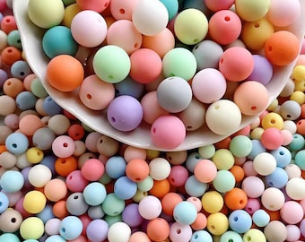 200 pièces de perles de gomme acrylique mate en vrac, perles de Bubblegum, caoutchouc comme de grosses perles de Bubblegum, accessoires de bricolage 6-20mm