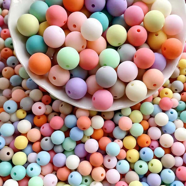 200pcs Matte Acrylic Gumball Beads in Bulk,Bubblegum Beads,Rubber Like Chunky Bubblegum Beads,6-20mm DIY Accessories