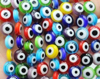 Multicolor Evil Eyes coloured glaze Round Beads,4mm 6mm 8mm 10mm 12mm Evil Eye Beads,Beads wholesale .15&quot; strand