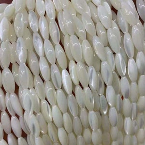 Natural White MOP Shell Beads,4x7mm,5x8mm,6x9mm,6x12mm Water drop White MOP Shell Rice beads,White MOP Shell Beads.15&quot; strand