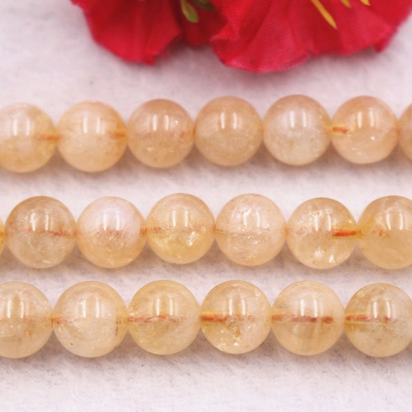 4mm 6mm 8mm 10mm 12mm Natural Citrine Crystal Quartz Smooth Round Beads,Citrine Crystal Quartz Beads,Citrine Beads supply,15" strand