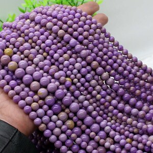 Natural A purple phosphosiderite Smooth Round Beads,4mm 6mm 8mm phosphosiderite Beads,Loose stone bead supply,15&quot; strand