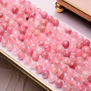 Natural Pink Rhodonite Smooth Round Beads,Natural Gemstone beads supply,15&quot; strand DIY Accessories 6mm 8mm 10mm