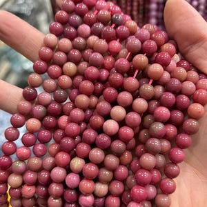Rhodonite Smooth Round Beads 15&quot; strand Rhodonite DIY jewelry beads 6MM 8MM 10MM
