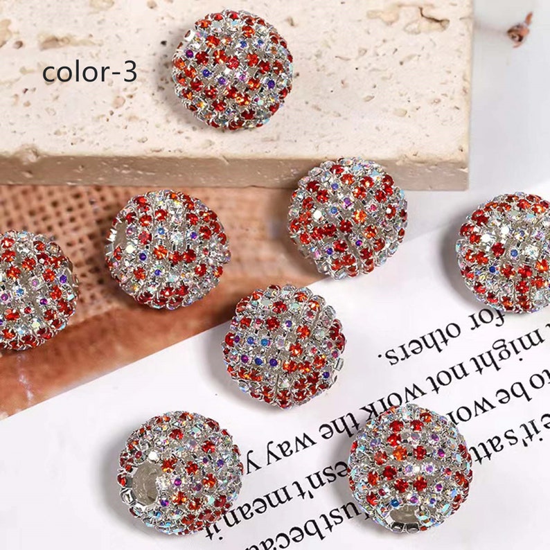 10pcs Rhinestone AB Bubblegum Beads,17mm Chunky Bead,Gumball Beads,Resin Beads in Bulk for Pen Colors to choose from DIY Accessories image 4