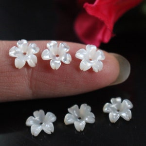 6mm 8mm 10mm 12mm 15mm 50 pcs Natural White Shell Flower Beads,MOP Shell Flower beads,Shell Flower wholesale