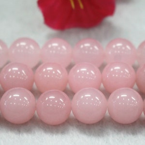 Pink Malay jade Beads, smooth round Beads,4mm 6mm 8mm 10mm 12mm Malay Jade Beads 15&quot; per strand