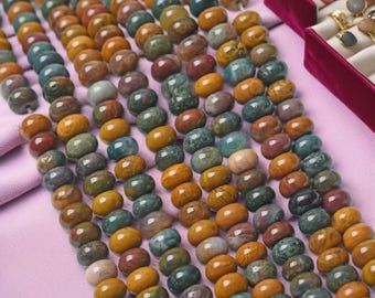 Natural Ocean Jasper Rondelle Beads,Natural Gemstone Beads supply,15" strand DIY Accessories 5x8mm