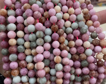 Natural optimize Alashan Rainbow Stone Smooth Round Beads,6mm 8mm 10mm Loose stone beads supply 15"strand DIY Handmade necklace earring