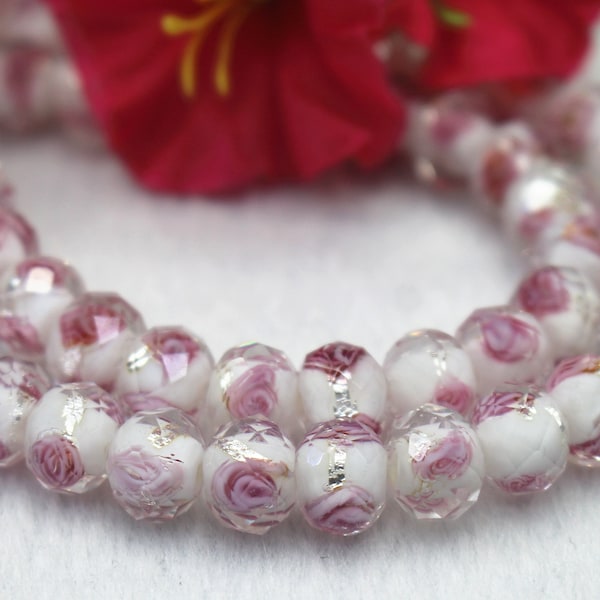 Glass Flower Beads Etsy