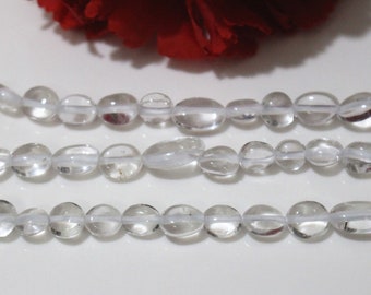 Contas de quartzo cristal de rocha natural 6 x 8 mm Contas de quartzo cristal de rocha, contas de quartzo cristal de rocha atacado, fornecimento, fio de 15"