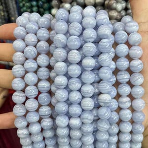 5A Natural Blue Lace Agate smooth round Beads Natural gemstone Beads, supply.15&quot; strand DIY Accessories 4mm 6mm 8mm 10mm 12mm
