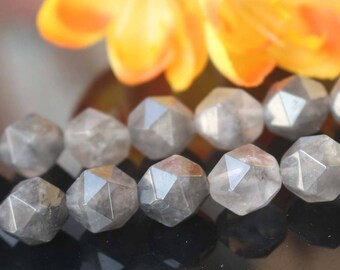 Crystal Quartz Nugget Beads,6mm 8mm 10mm 12mm Crystal Quartz Star Cut Beads,Faceted beads supply.15" strand