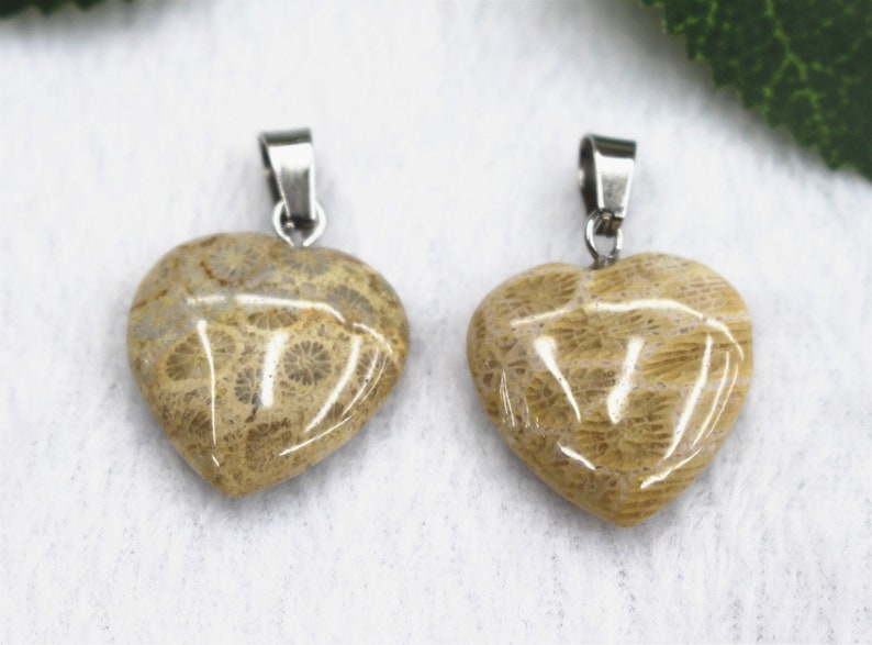 5pcs Fossil Coral Pendant 20mm Pillar Point Pendant Necklaces,Fossil Coral heart Pendant Handmade Jewelry Column Pendant,Pendants wholesale