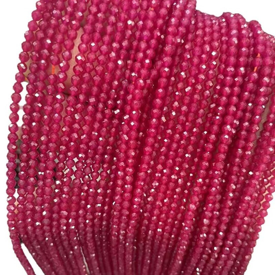 Faceted Natural Ruby Beads In Fine Gemstone Necklaces & Pendants for sale