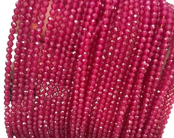 Perles rondes à facettes rubis rouge naturel Perles de pierres précieuses rouges sur rang 15 pouces Accessoires DIY 2 mm 3 mm 4 mm 5 mm 6 mm 8 mm