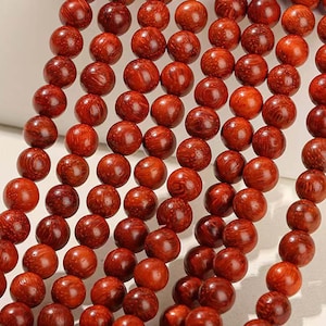 Natural Red Sandalwood Smooth Round Beads,6mm 8mm 10mm Buddha Beads,Beads supply 15&quot; strand DIY Accessories