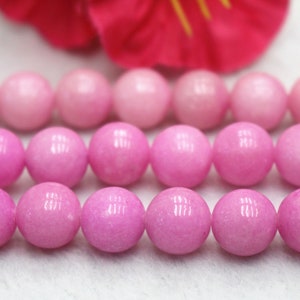 Pink Mountain Jade Beads,smooth round Beads,4mm 6mm 8mm 10mm 12mm Candy Jade Beads,Jade Beads 15" per strand
