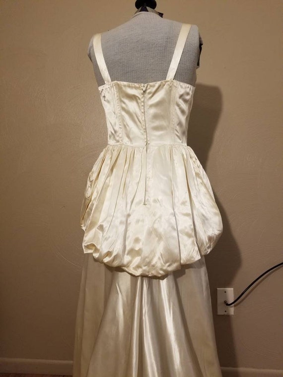 1940s/1950s cream liquid satin Eleanor Green gown