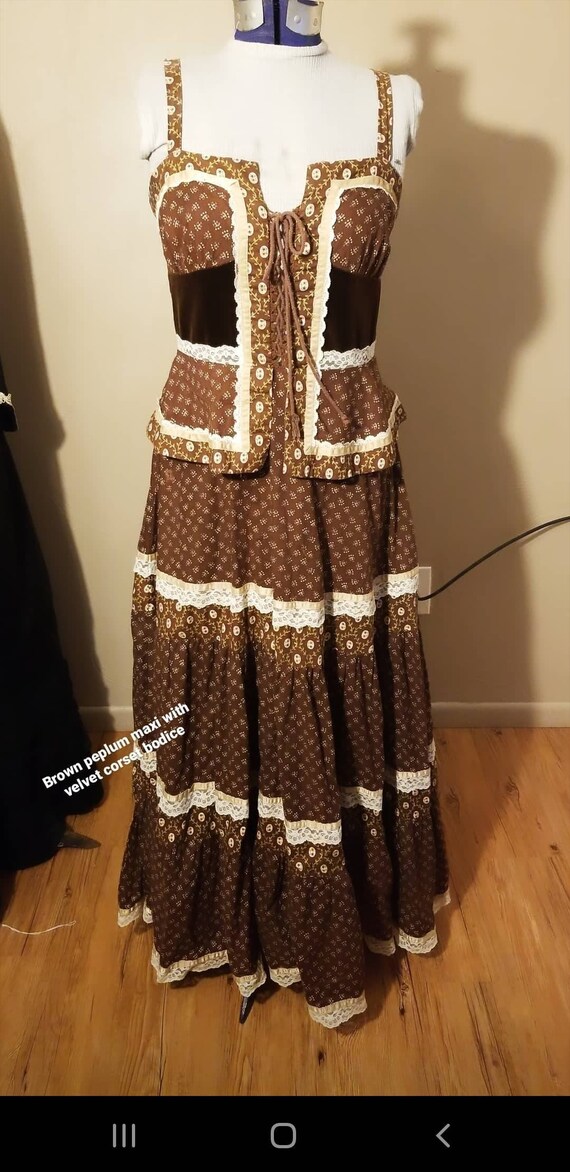 Brown Peplum Gunne Sax