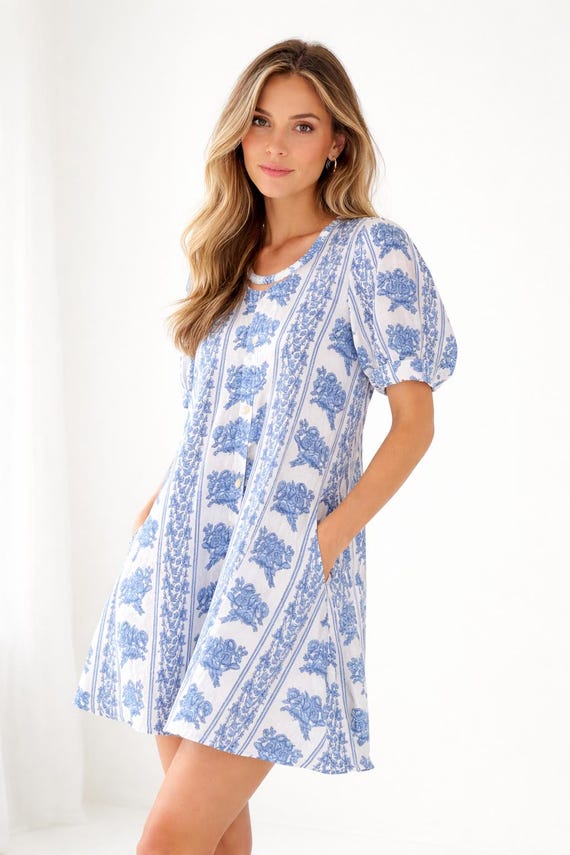 blue and white nap dress The Kimmy Nap Dress main image 0