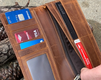 Unisex Wallet Slim Leather  Long Wallet Leather Clutch Wallet Personalized Wallet