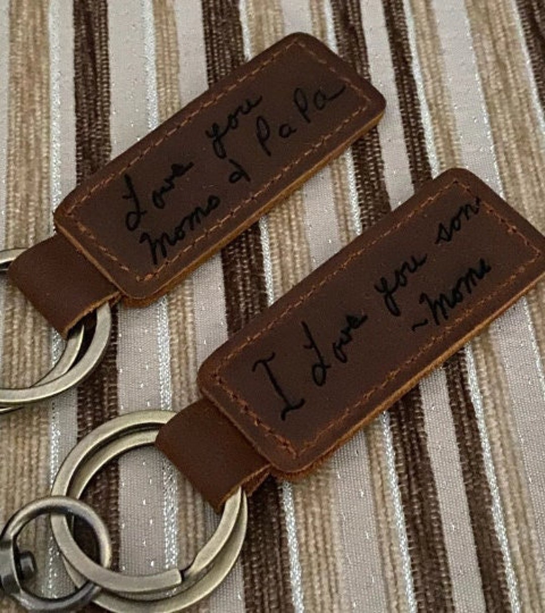 Custom Leather Keychain. Personalized Key Chain. Custom Keychain