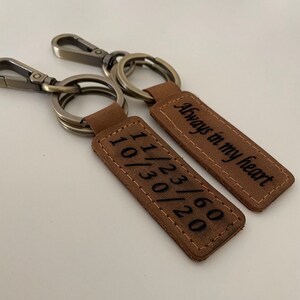 Personalized Leather Keychain. Custom Key Fob. Custom Keychain. Christmas Gift . Laser Engraved Leather. Keychain Made in USA. Monogrammed.