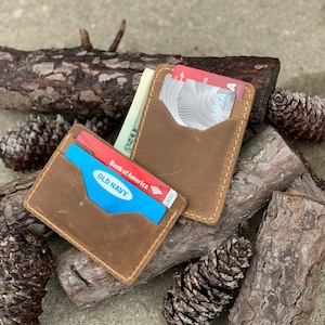 Titular de la tarjeta de cuero personalizada, cartera de cuero, cartera de cuero de los hombres delgado, cuero minimalista, mangas de la tarjeta, cartera delgada personalizada, titular de la tarjeta