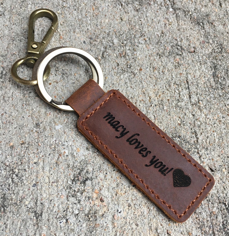 Personalized Leather Keychain. Custom Key Fob. Custom Etsy