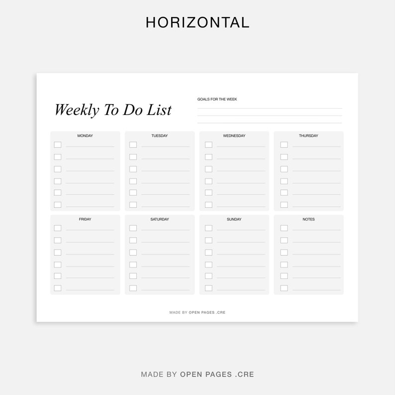 Weekly to Do List Printable Weekly Task List Template Weekly - Etsy