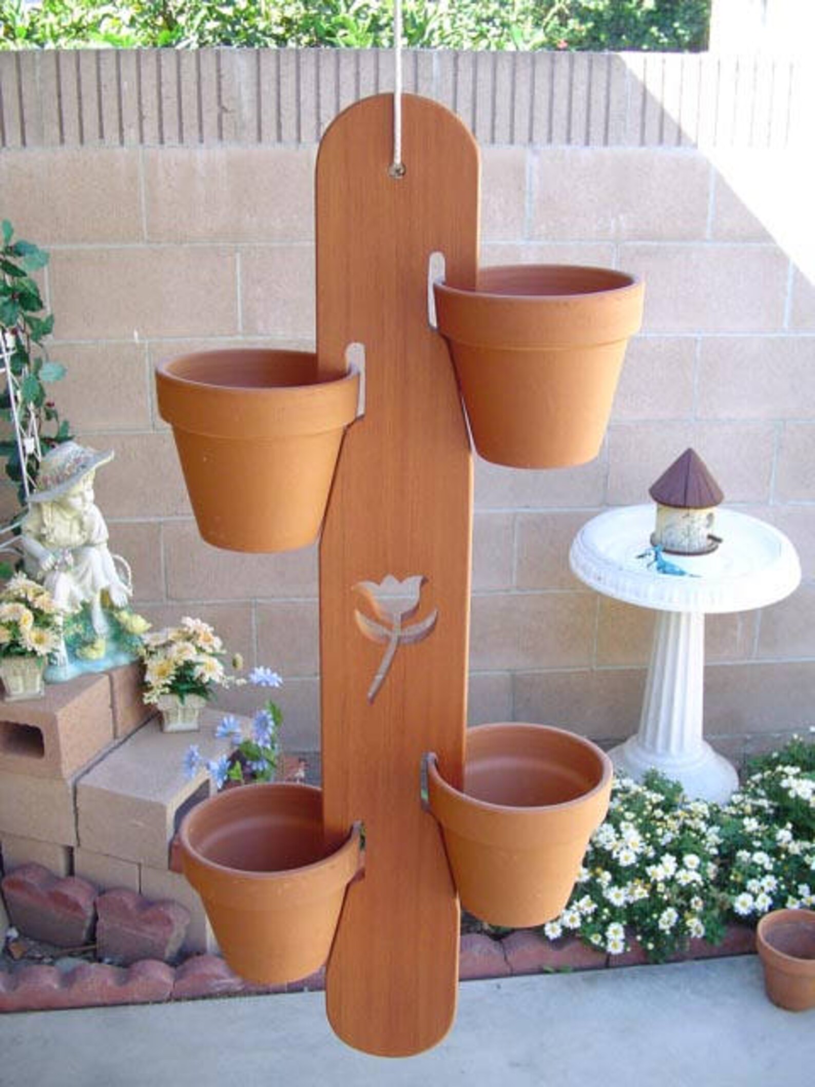 Wooden Hanging Flower Pot Holder. Spring Special Two for 21 Etsy