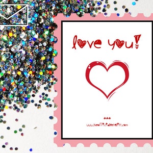 Glitter Bomb Letter Joke Mail: Love You! - Día de San Valentín