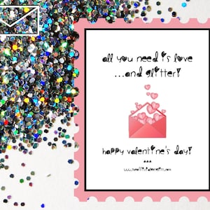 Glitter Bomb Letter Joke Mail: All you need is love and glitter! Happy Valentine es Day! - Valentinstag
