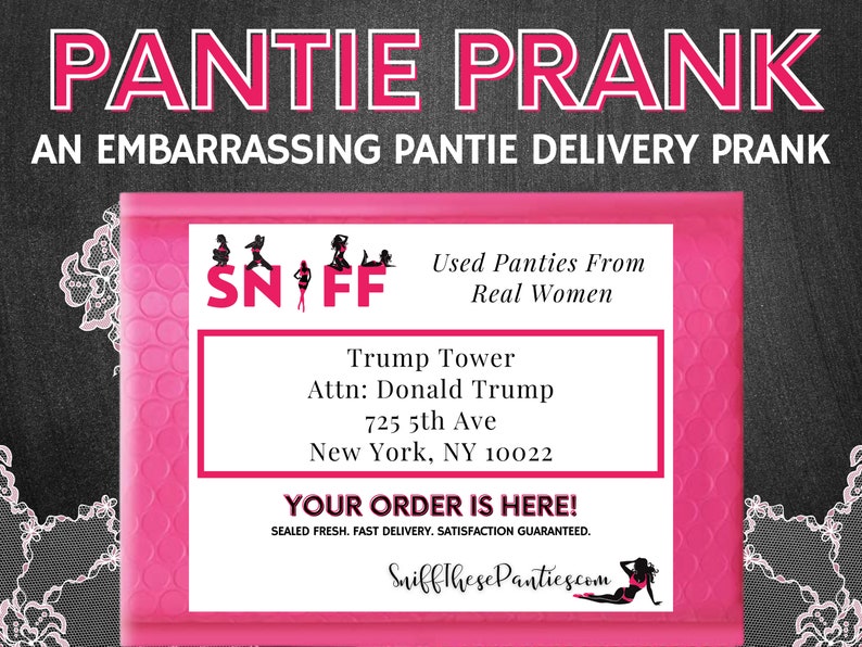 Sniff These Panties Prank Mail Joke Pink Bubble Mailer Gift With a Lace Tease Required Signature