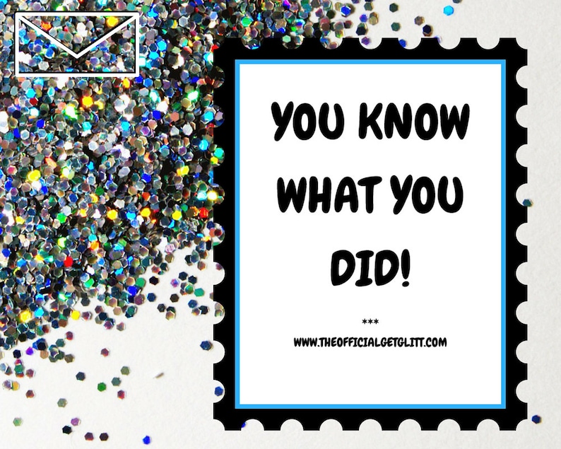 Glitter Bomb Letter Joke Mail You Know What You Did Anonymous Prank Etsy
