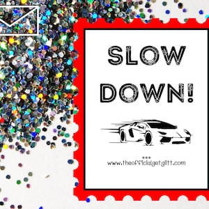 Glitter Bomb Letter Joke Mail: Slow Down Glitter Bomb Anonymous Prank Message Note | Speeding | Angry Neighbor | Annoying Neighbor | Driving